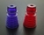Star Post Ribbed - Röd (transparent), kort (1-1/16" = 26,4 mm)