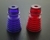 Star Post Ribbed - Blå (transparent), kort (1-1/16" = 26,4 mm)